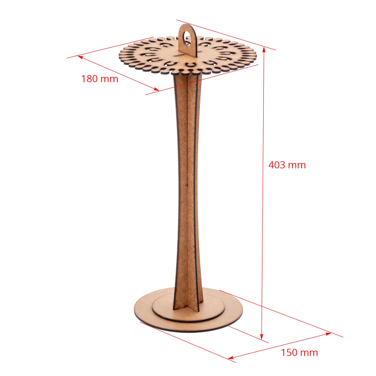 Suport dreptunghiular pentru coliere, HDF, 22×10,5×40 cm