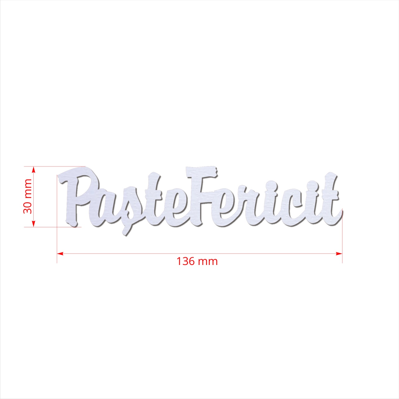 Text Paște Fericit decupat, 3 cm, MDF