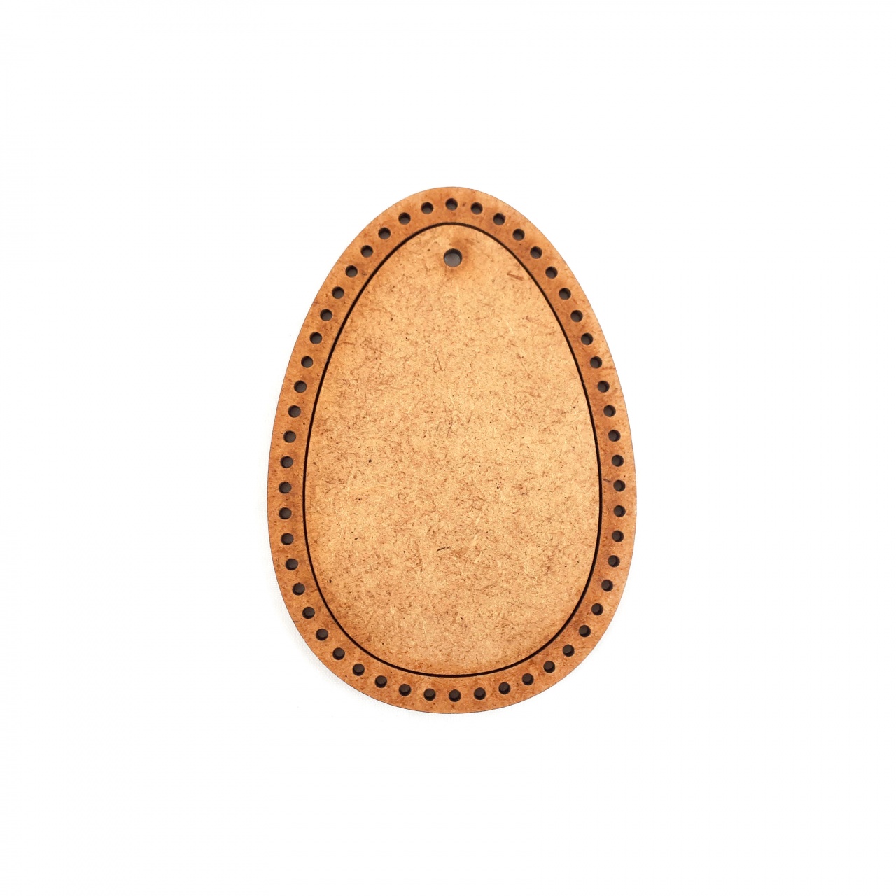 Colier pătrat din lemn brodat, 4×4 cm