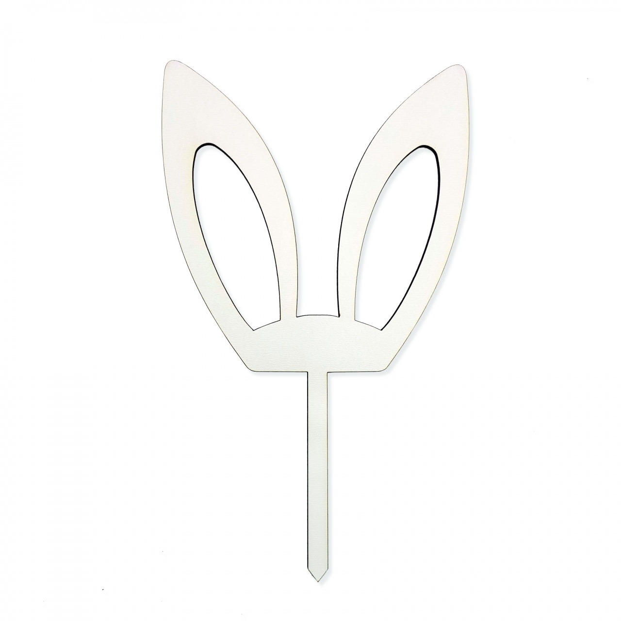 Topper urechi iepuraș ciufulici, 12×20 cm, HDF alb