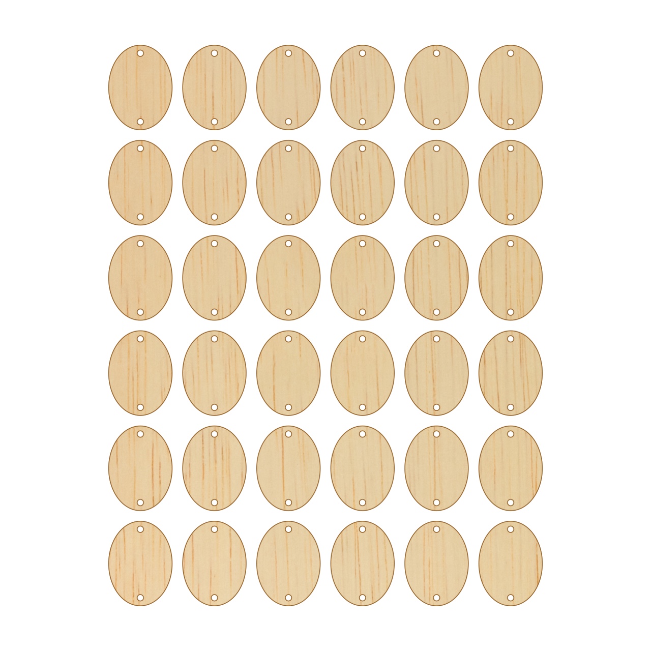 Hexagon, 3x3,5 cm, 36 buc., placaj lemn natur