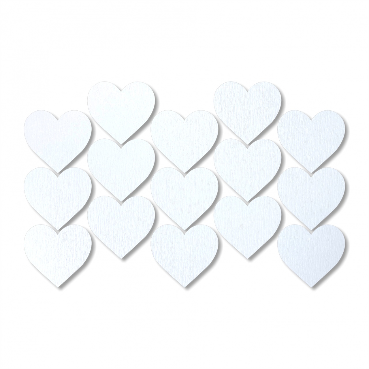 Inimă, 6×5,5 cm, MDF alb, 10 buc