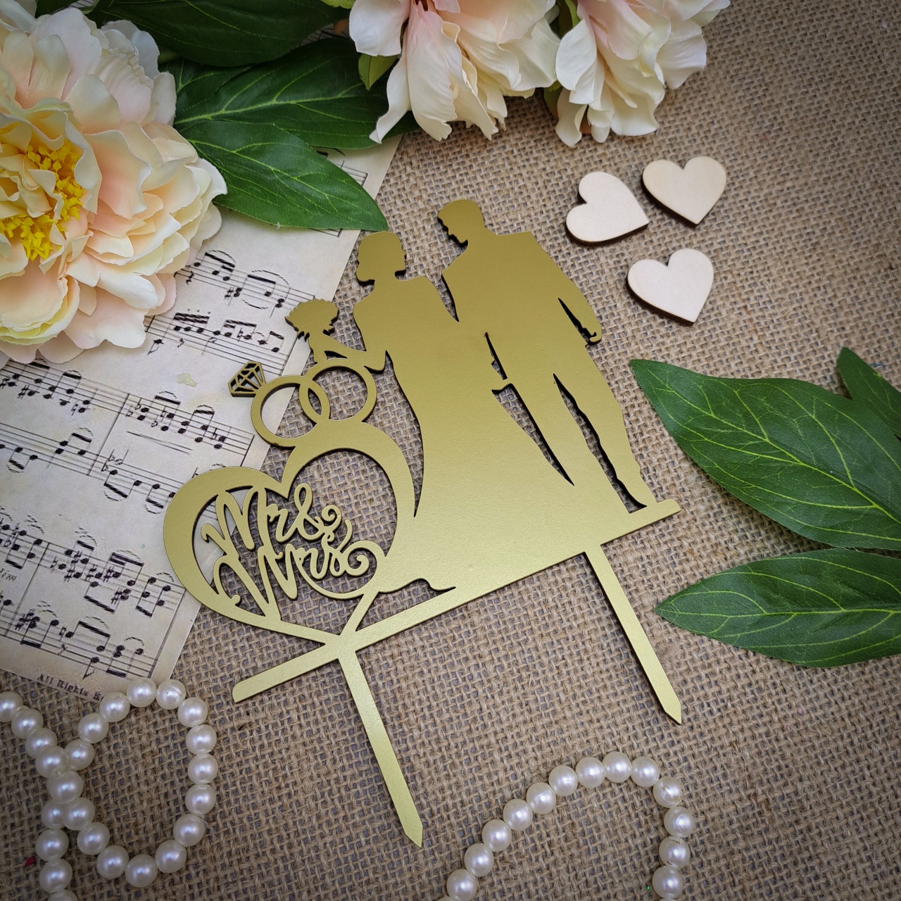 Topper Forever & Always, 13,5×17,5 cm, HDF alb