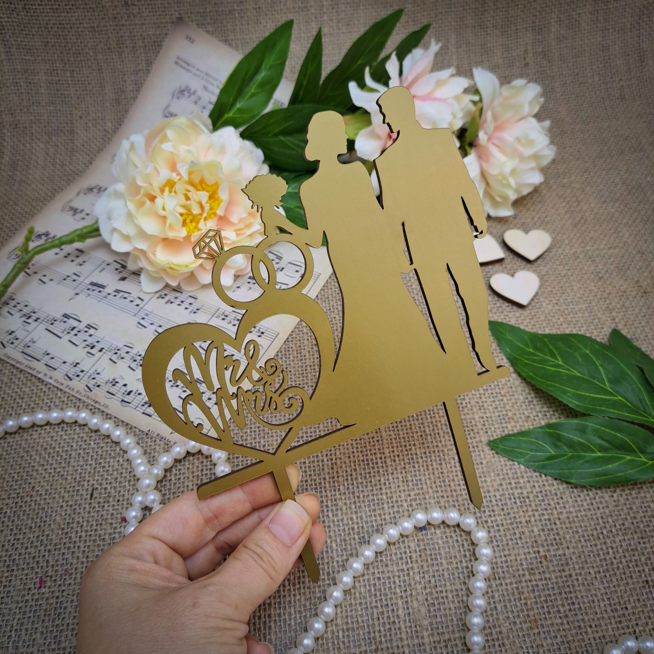 Topper Forever & Always, 13,5×17,5 cm, HDF alb