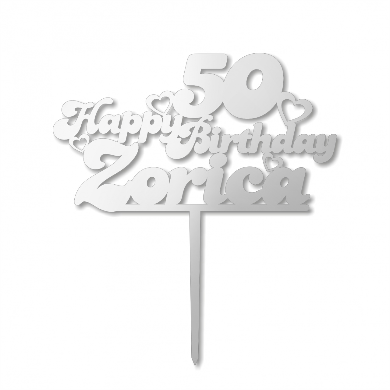 Topper Happy Birthday 13,5×20 cm, HDF alb
