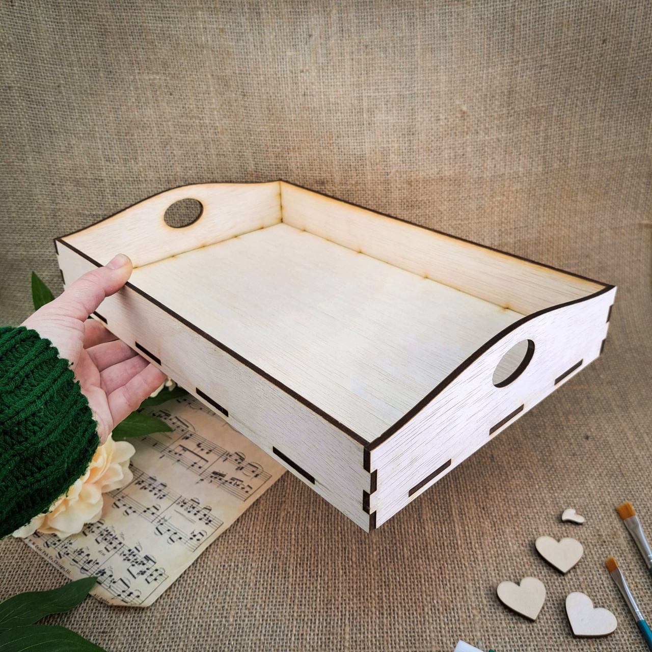 Semicerc cu talpă cu 6 buc coaster rotund, 12×12×5,5 cm, placaj