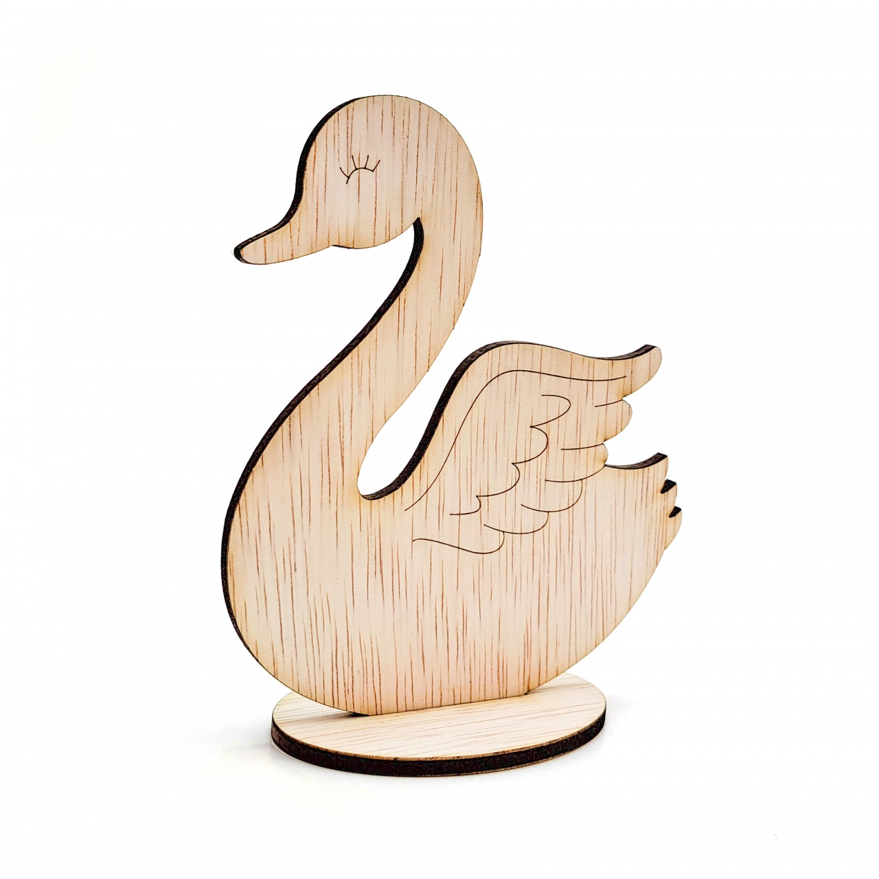 Lebădă, 3,3×4 cm, placaj lemn