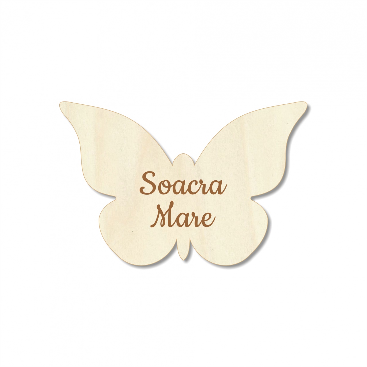 Coroană cocardă gravată, 4×3 cm, placaj