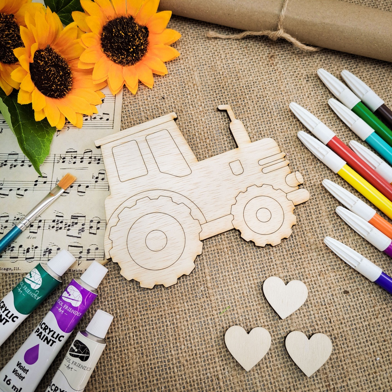 Tractor, 15×12 cm, placaj lemn