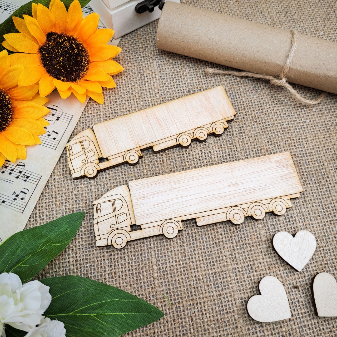 Camion TIR, 20×6 cm, placaj lemn