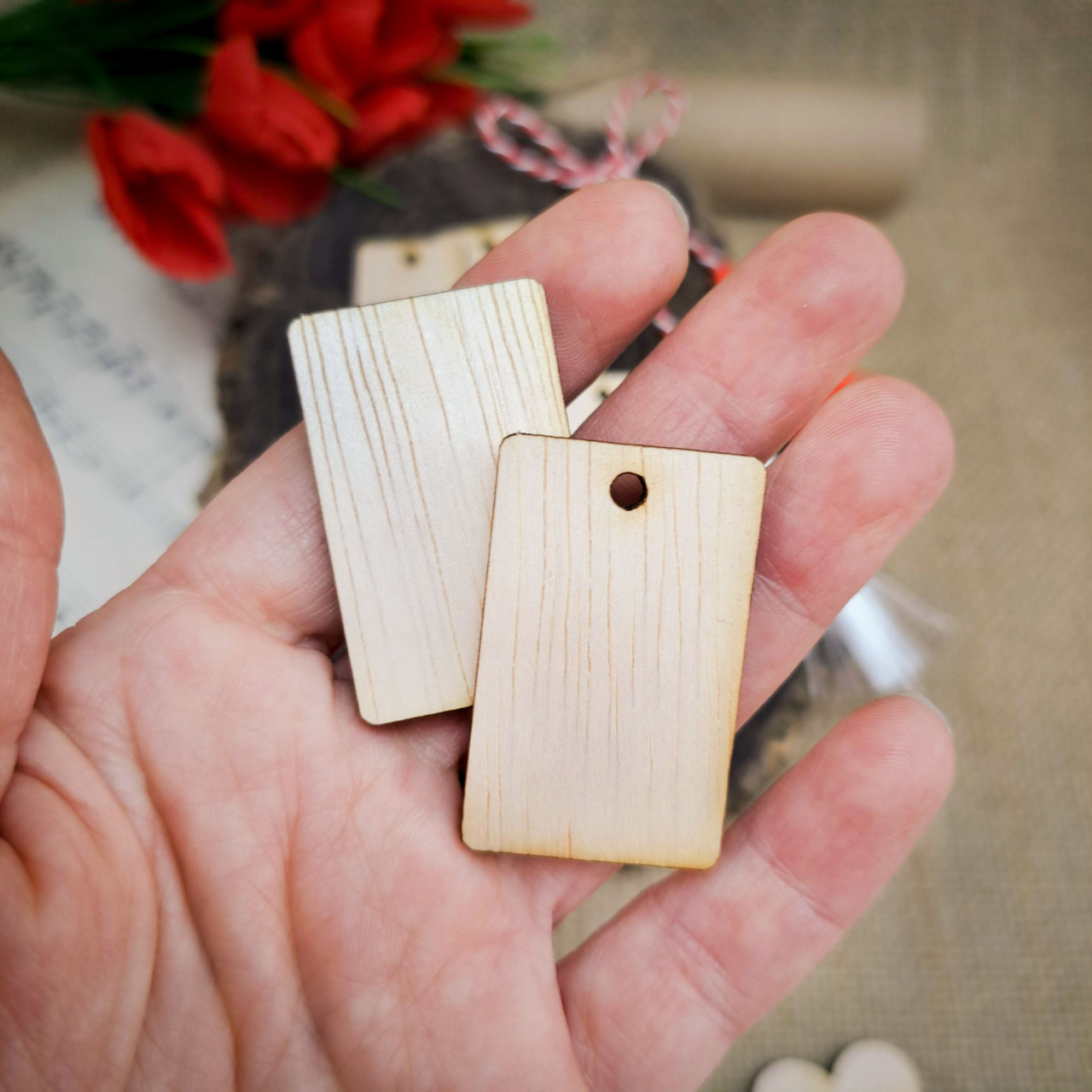 Mărțișor icoană, 2,5×4 cm, placaj lemn natur