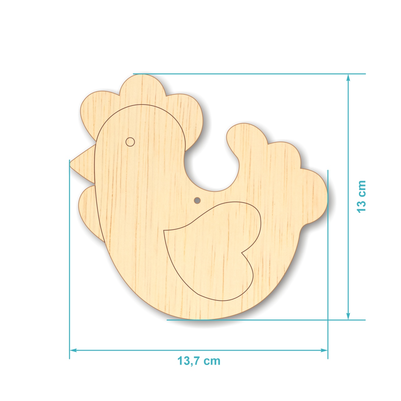 Pisică, 1,6×3,5 cm, placaj lemn, pereche