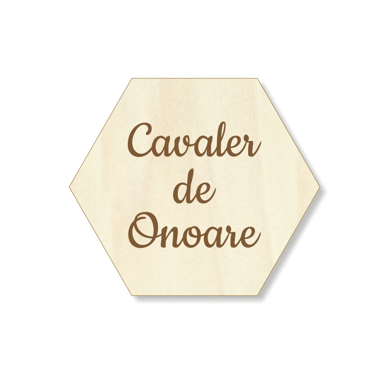 Mustață cocardă gravată, 5,5×2 cm, placaj