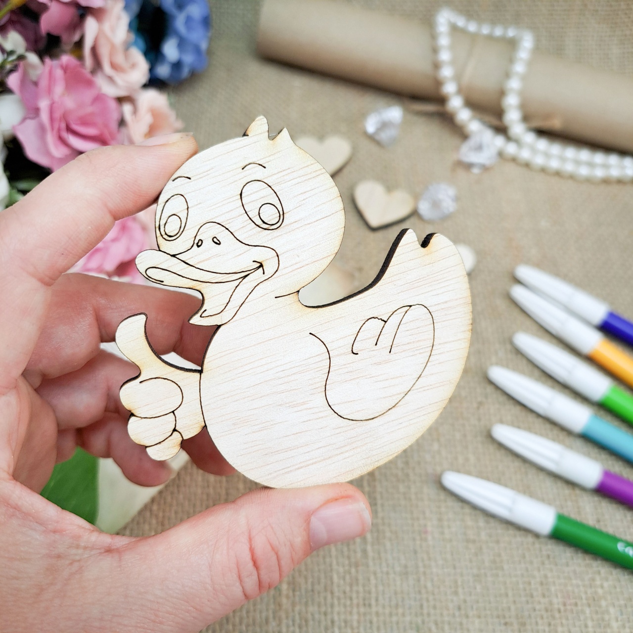 Pisica Kitty, 3,7×5 cm, placaj lemn