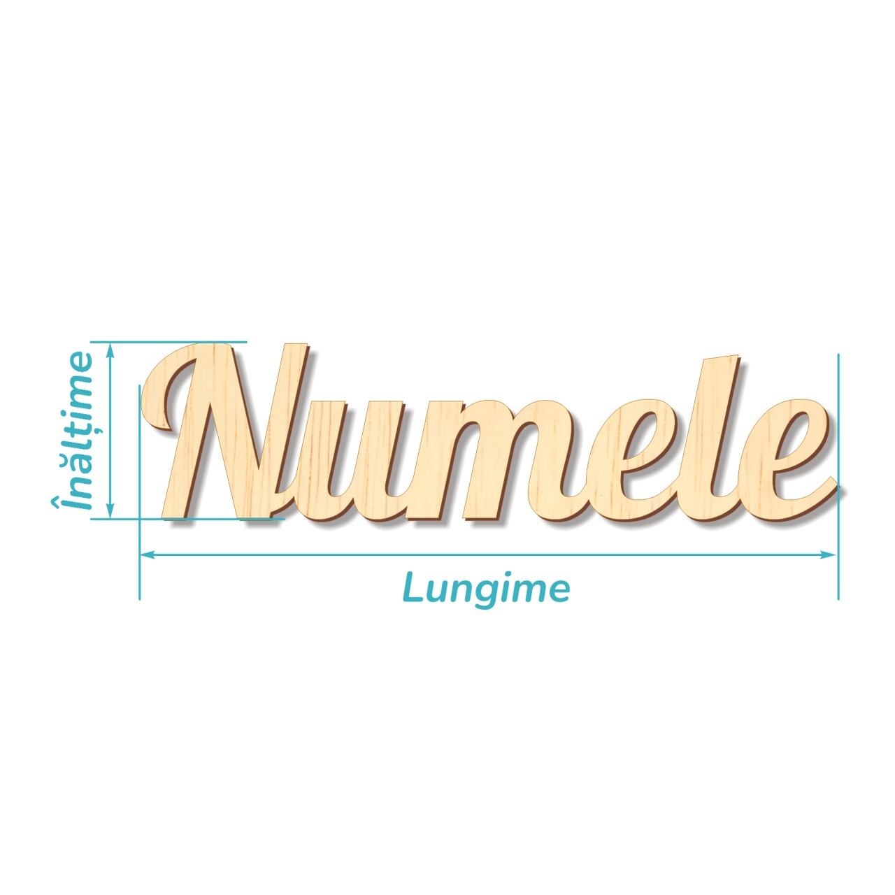Nume sau scris max. 40 cm lung, placaj lemn