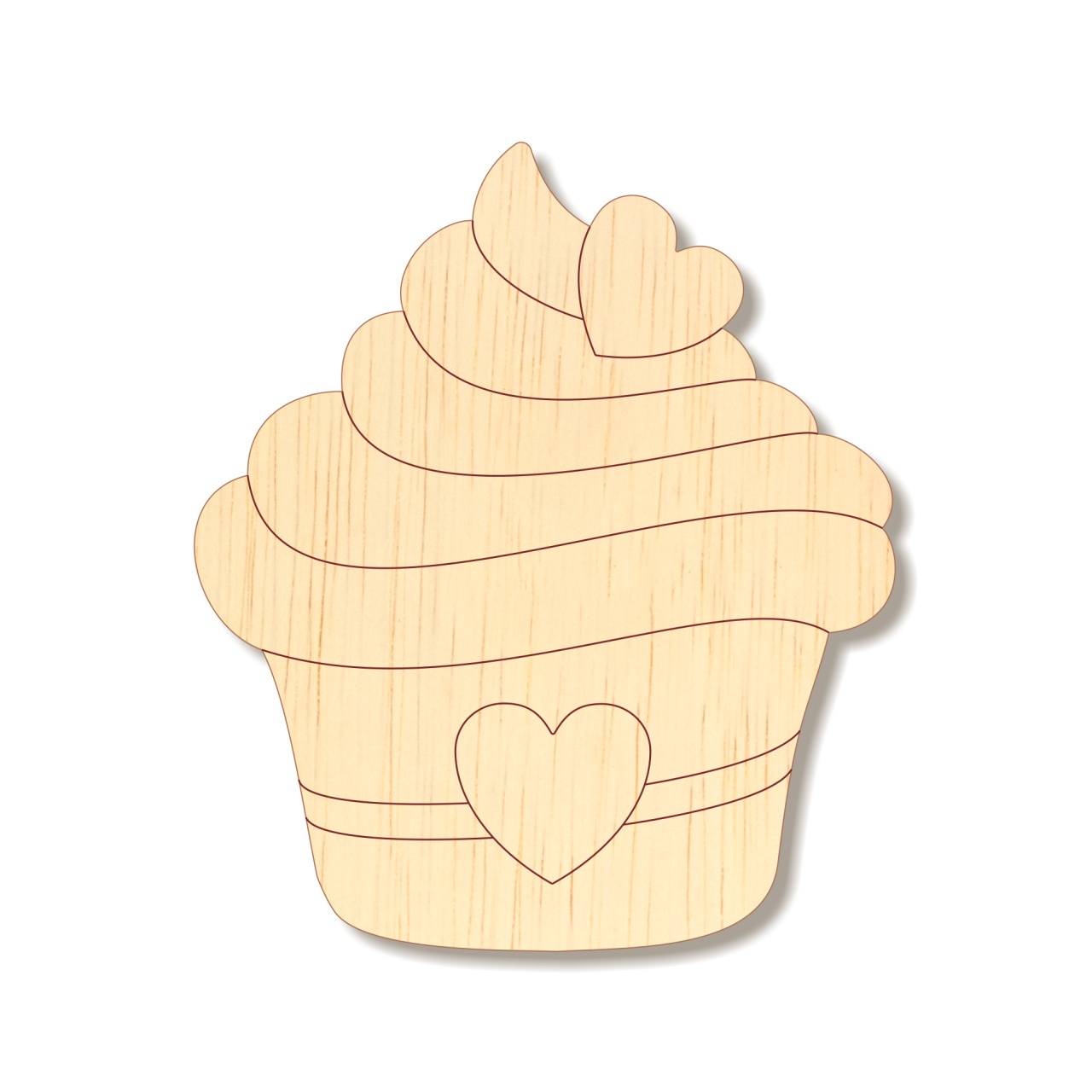 Căsuță și muffin trasat, 11×24,5 cm, placaj lemn