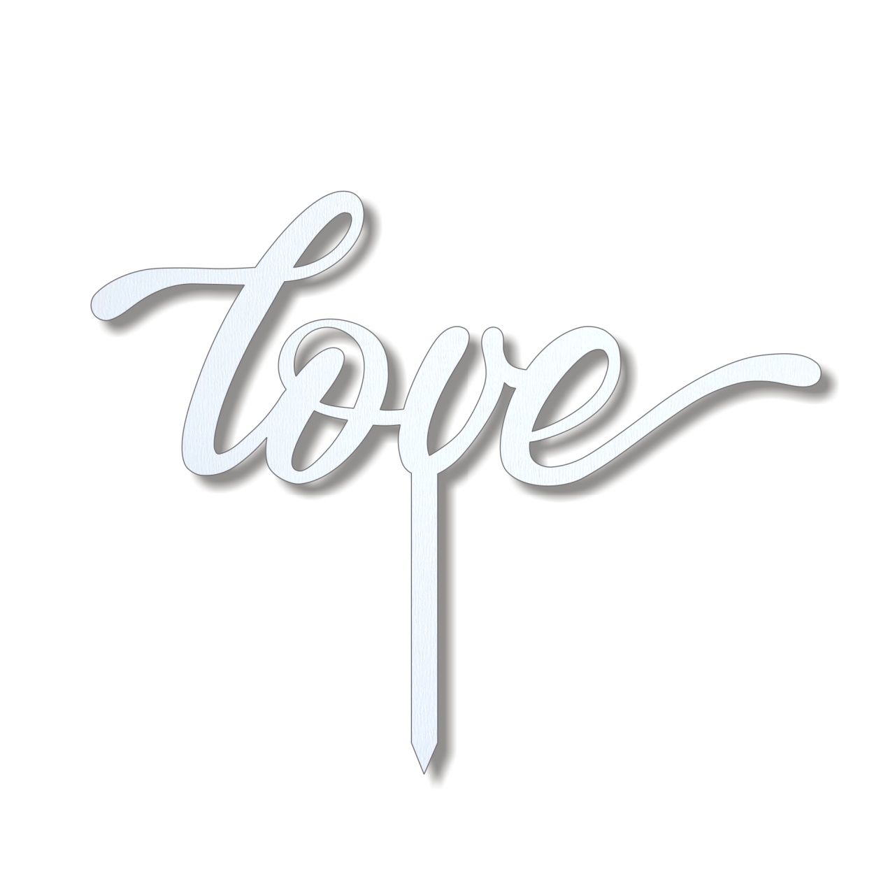 Decor tort LOVE, 12,5×5 cm, plexiglas oglindă aurie