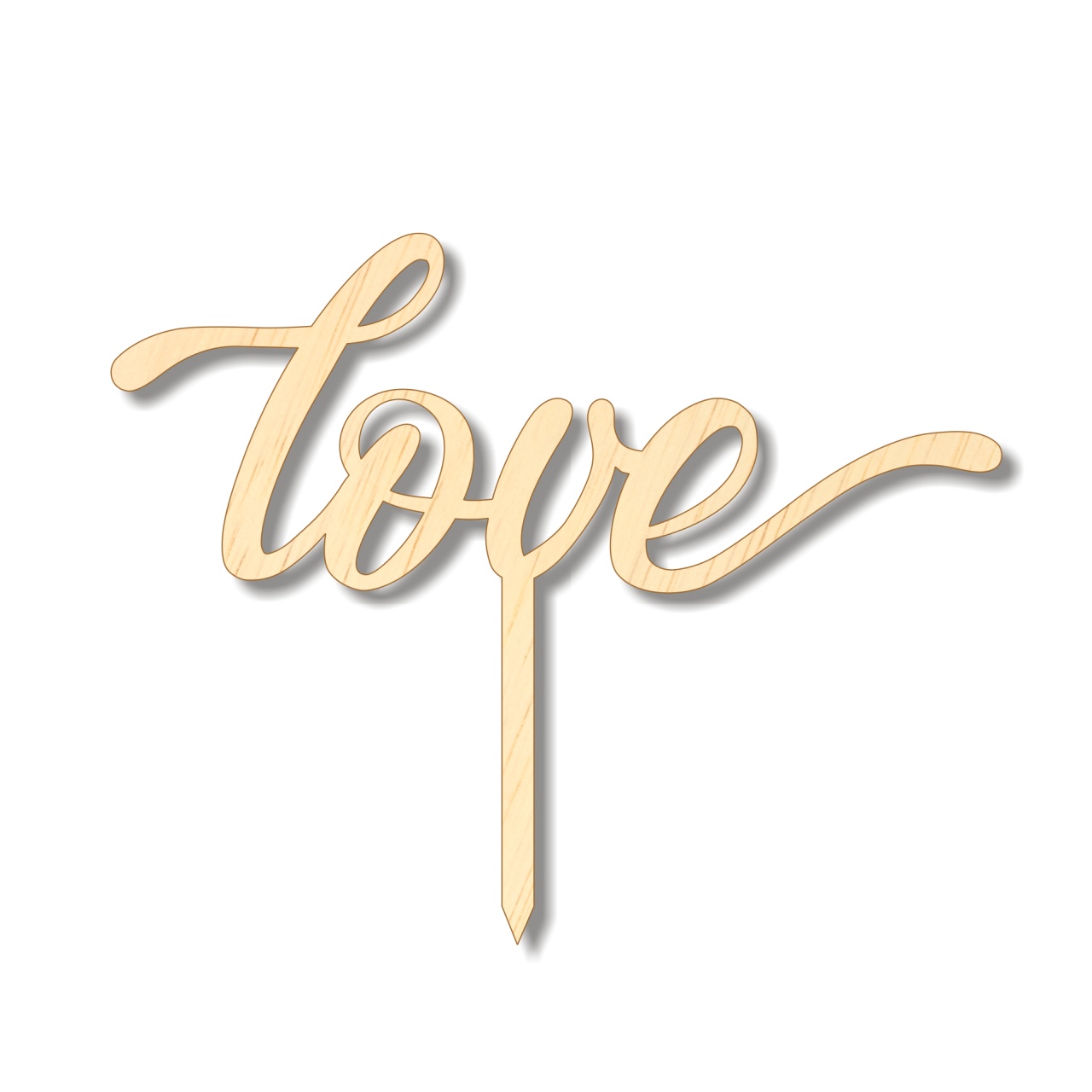 Decor tort LOVE, 12,5×5 cm, plexiglas oglindă aurie