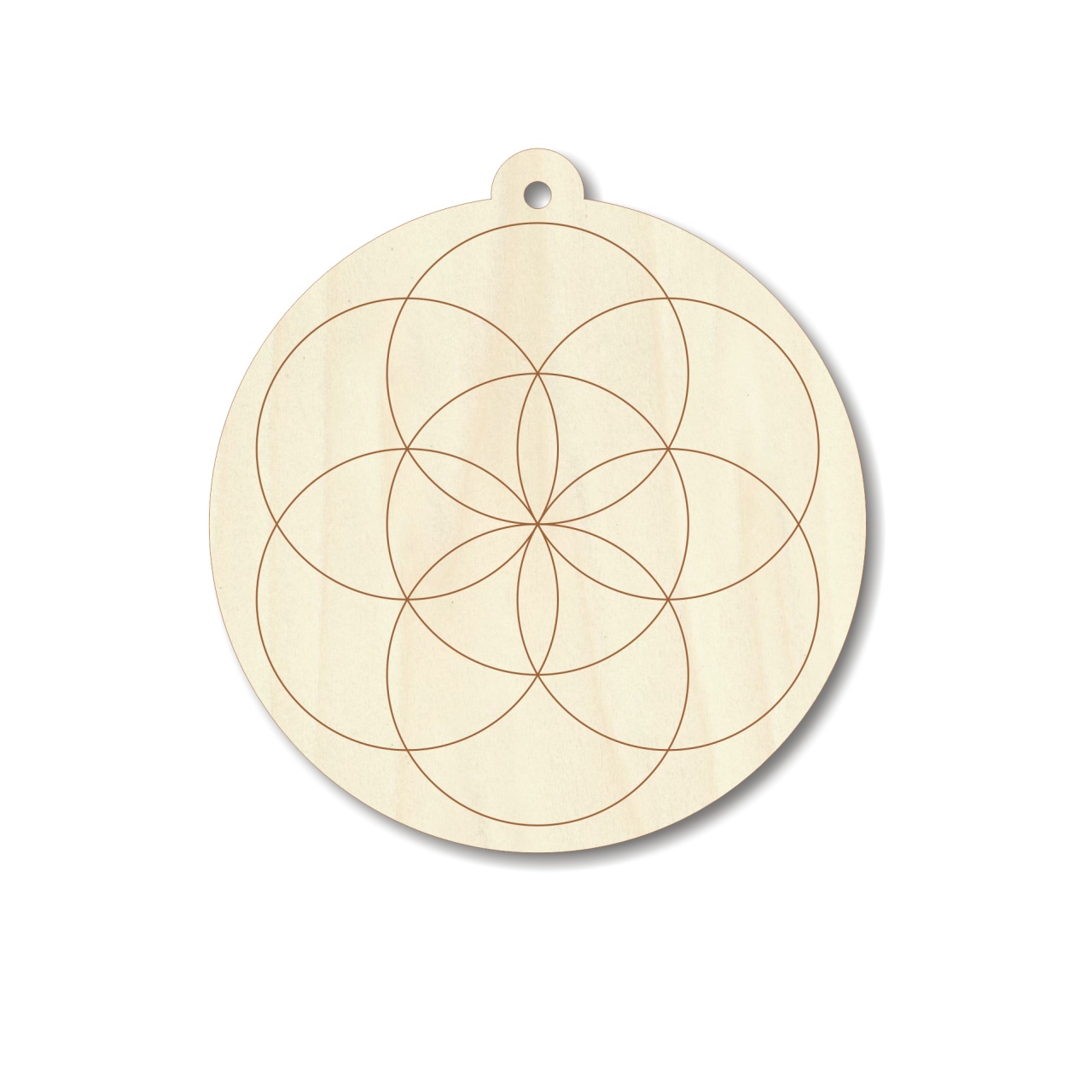 Medalion Vesica Piscis, Ø6 cm, placaj lemn