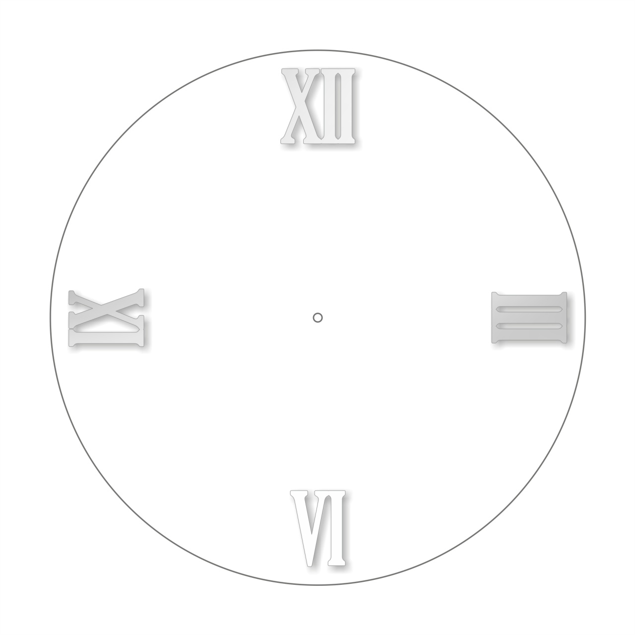 Cifre romane pentru ceas 3-6-9-12, 4,5 cm, plexi oglindă aurie