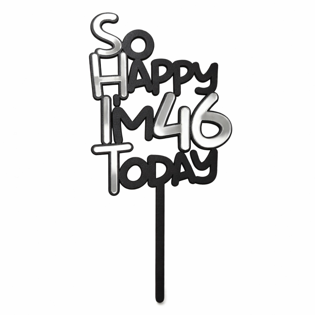 Topper Happy Birthday 13,5×20 cm, HDF alb