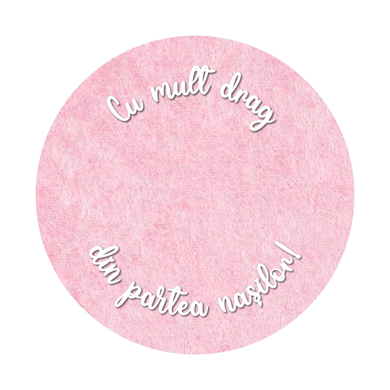 Scris "Cu drag de la nași!", 12×7,5 cm, plexi auriu oglindă