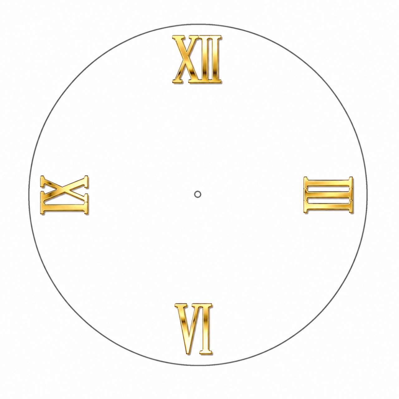 Cifre romane pentru ceas 1-12, 4 cm, HDF alb