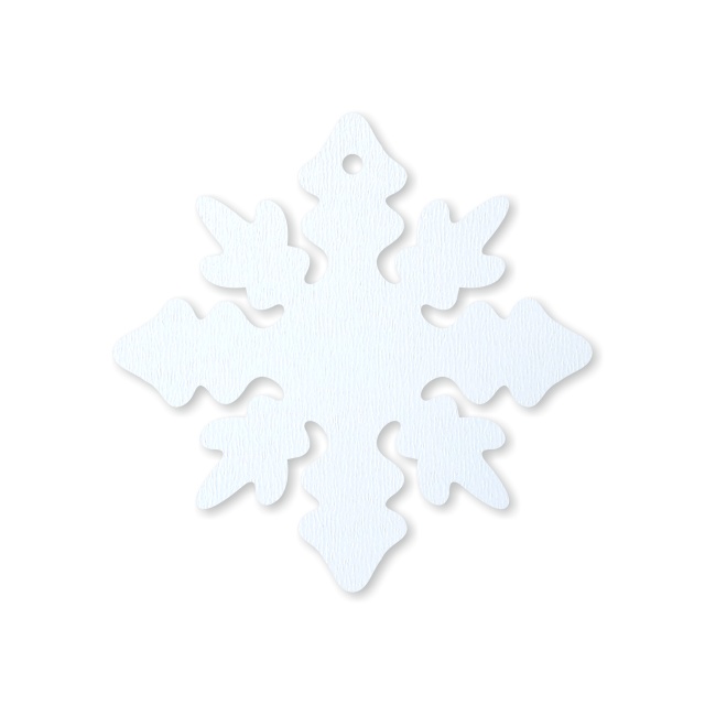 Fulg de zăpadă, 4 cm HDF alb