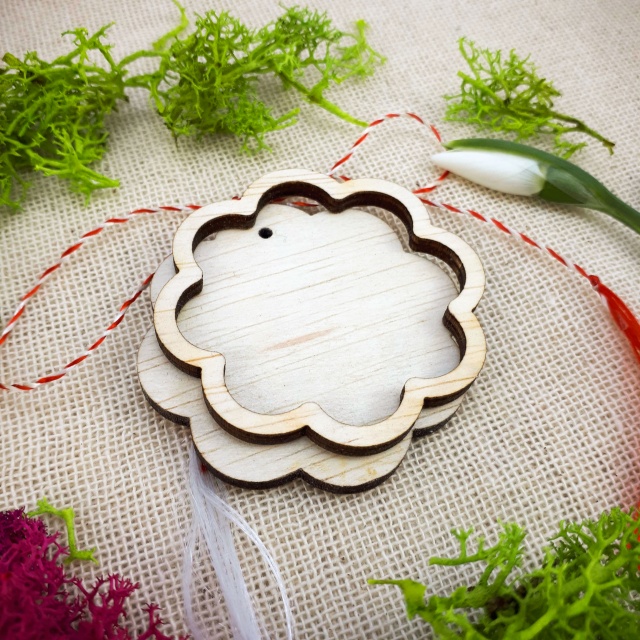 Floare 8 petale, strat dublu, 5 cm, placaj :: 1 buc