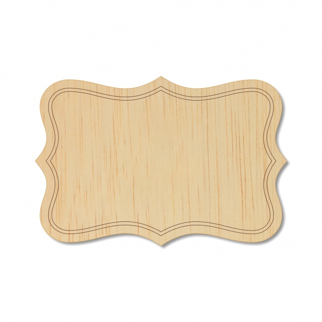 Tabliță vintage cu contur, 10x6,7 cm, placaj :: 10 cm
