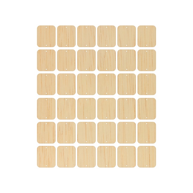 Dreptunghi, 36 buc, 3x3,5 cm, placaj lemn natur
