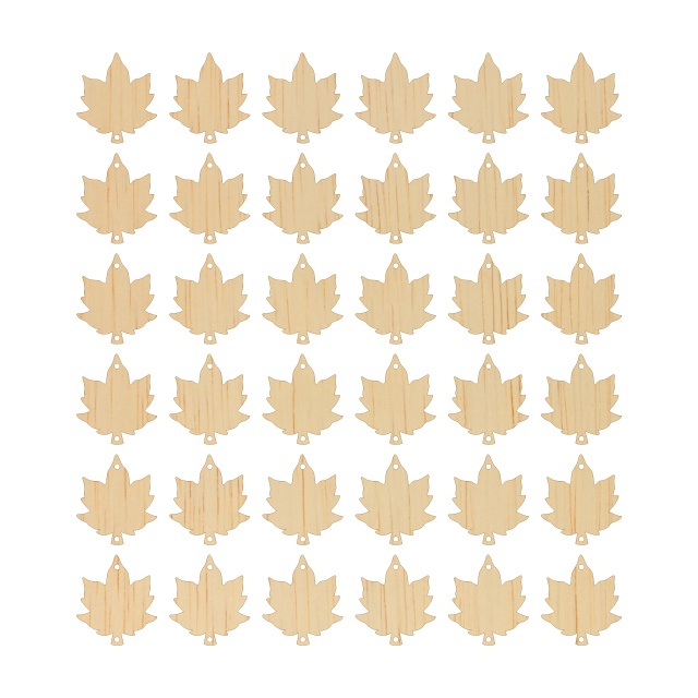 Frunzițe, 36 buc, 3,2 x 3,6 cm, placaj lemn natur