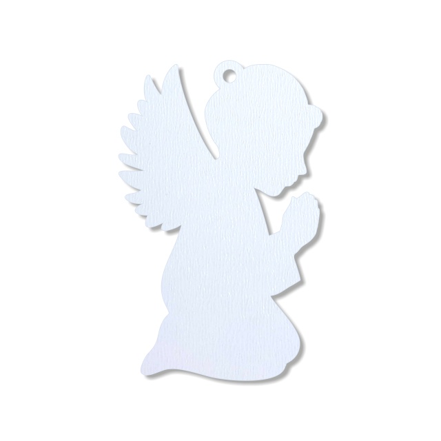 Îngeraș Rafael, 5 cm, lemn HDF alb :: 5 cm