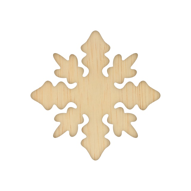 Fulg de zăpadă, 4 cm, placaj :: 4 cm