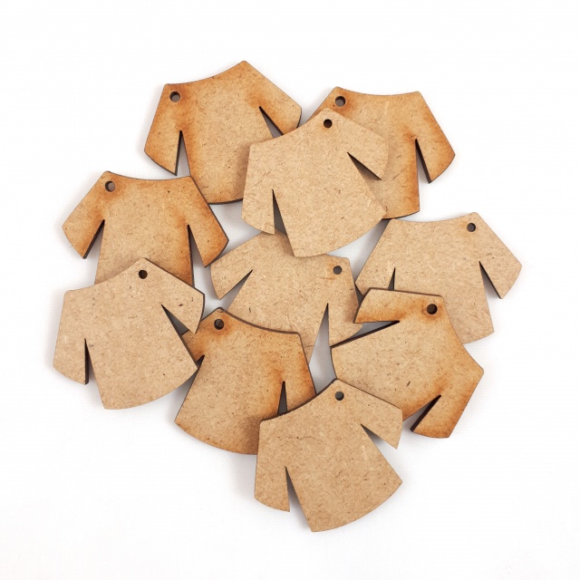 Bluză, 4,2×3,5 cm, lemn HDF natur :: 3,5 cm