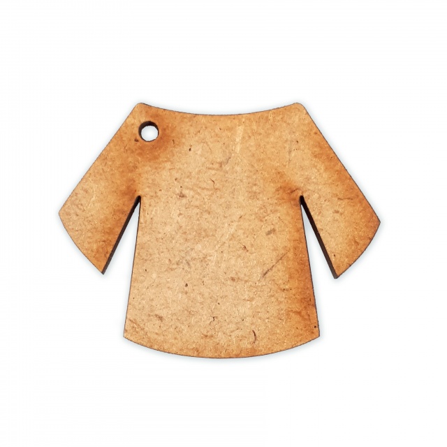 Bluză, 4,2×3,5 cm, lemn HDF natur :: 3,5 cm