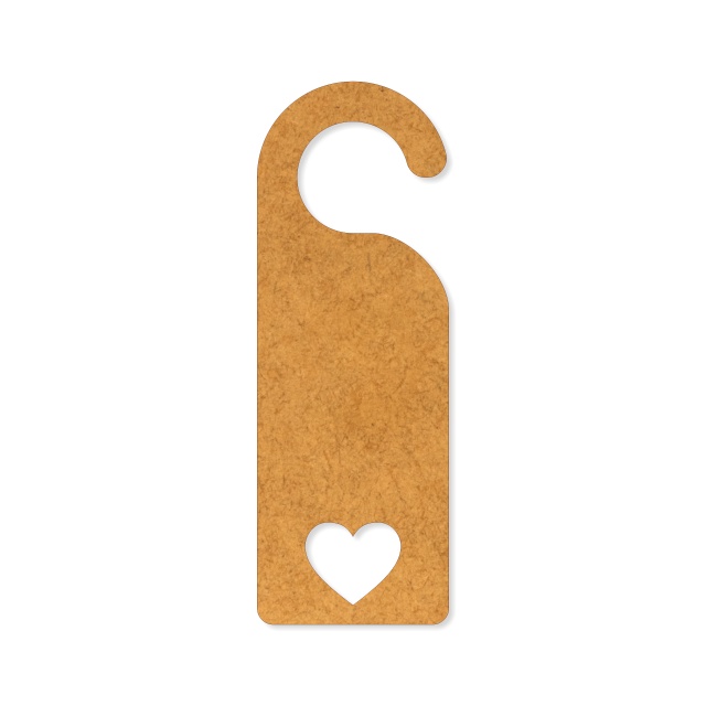 Door tag cu inimă, 6×17 cm, HDF