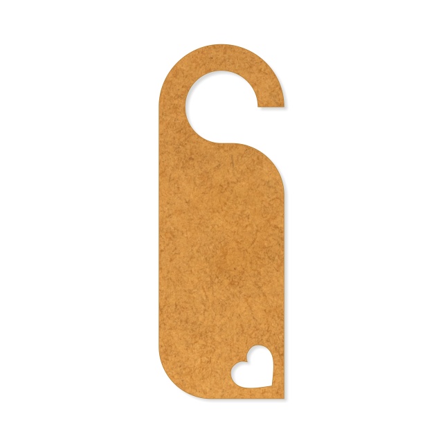 Door tag cu inimioară, 6×17 cm, HDF