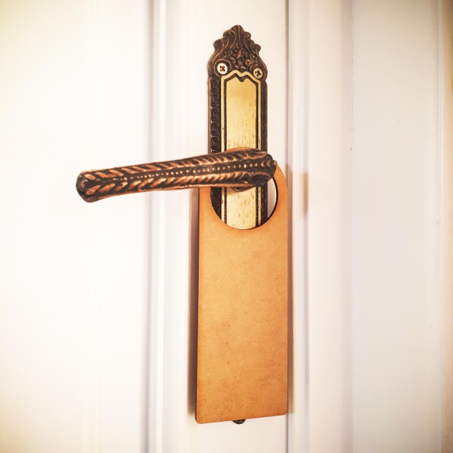 Door tag dreptunghi inel, 6×17 cm, HDF
