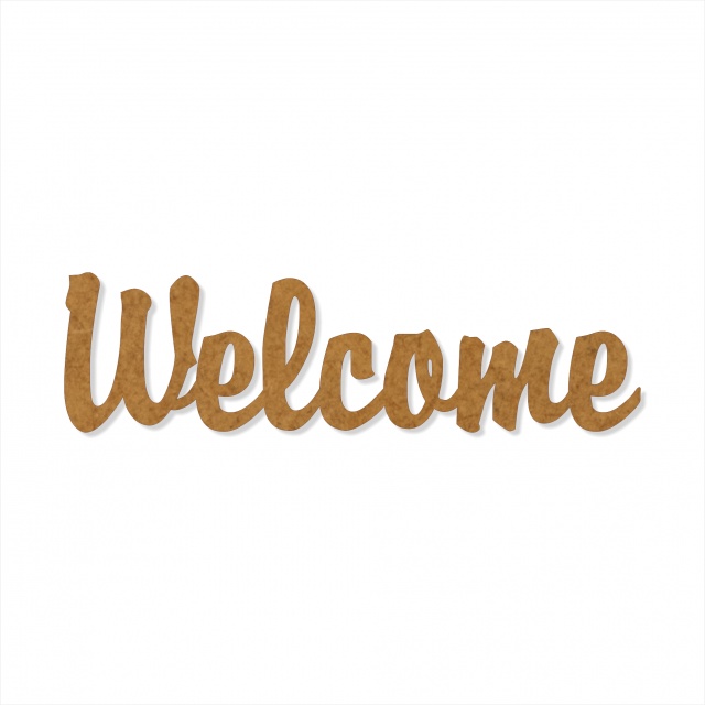 Text Welcome, 3 cm, decupat din HDF