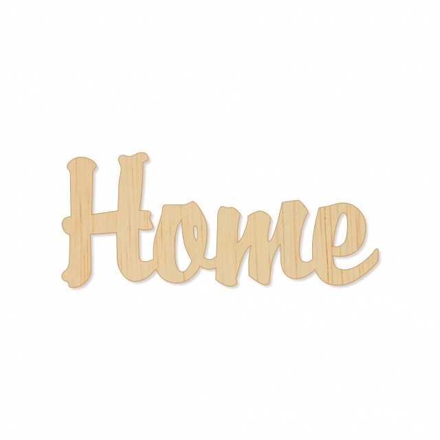 Text Home, 3 cm, decupat din placaj