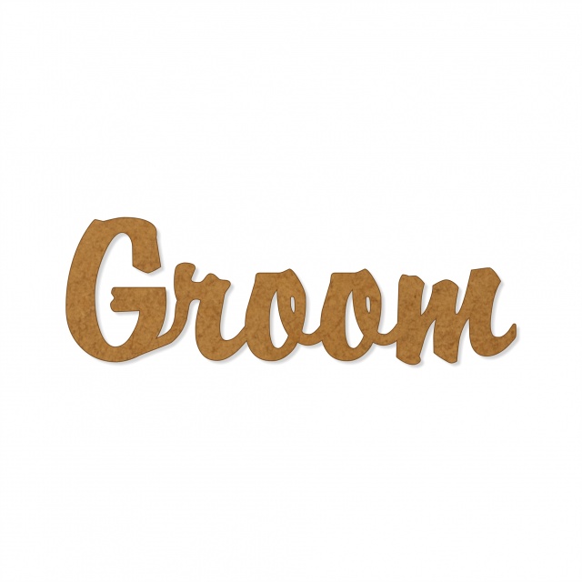Text Groom, 3 cm, decupat din HDF