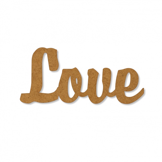 Text Love, 3 cm, decupat din HDF