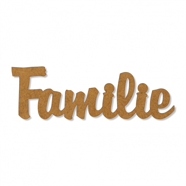 Text Familie, 3 cm, decupat din HDF