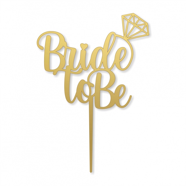 Topper Bride to Be, 14x20 cm, HDF auriu