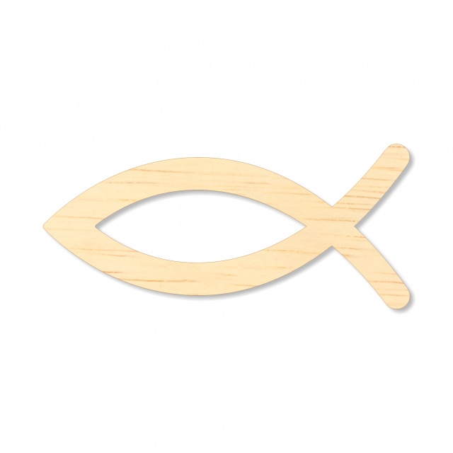 Peștele lui Isus, 10×4,5 cm, placaj