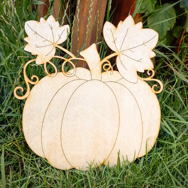 Dovleac cu frunze, 25×26.5 cm, placaj lemn :: 25 cm