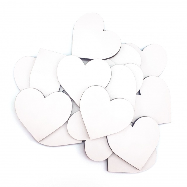 Inimă, 4.5×4.2 cm, MDF alb, 15 buc