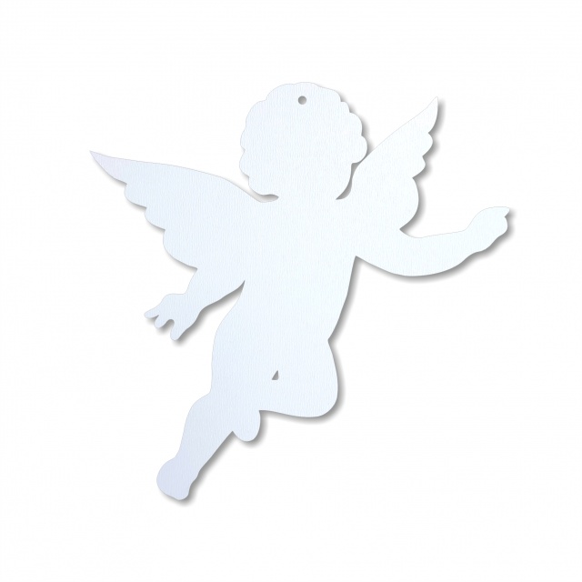 Îngeraș Cupidon, 5 cm, lemn HDF alb