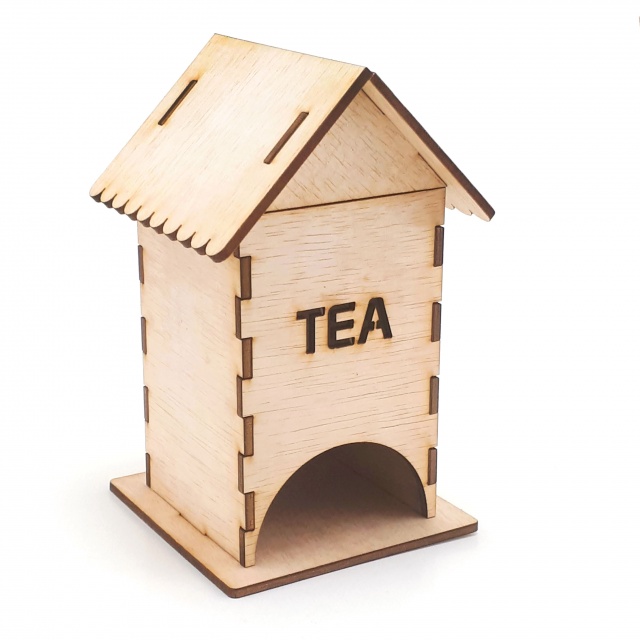 Căsuță ceai asamblată, placaj, 17×10×10 cm